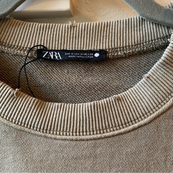 Zara sweat set size M oversized washed sweatshirt and sweat pants color: mink - Picture 6 of 7